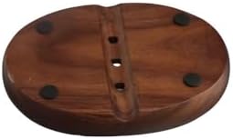 Sturdy Black Walnut Soap Dish Portable Self-Draining for Home Travel
