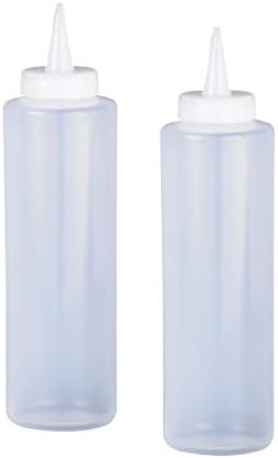 HIC Kitchen BPA-Free 12-Ounce Squeeze Bottles with Precision Nozzle Set