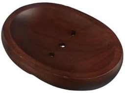 Sturdy Black Walnut Soap Dish Portable Self-Draining for Home Travel