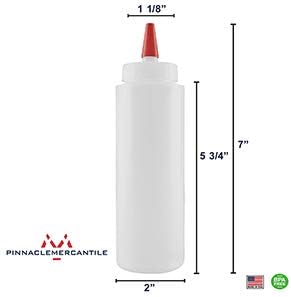 Win 24-Pack Pinnacle Red Cap Squeeze Bottles