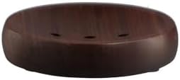 Sturdy Black Walnut Soap Dish Portable Self-Draining for Home Travel