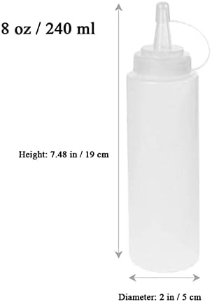 Condiment Squeeze Bottles - 8 oz Empty with Tips