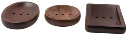 Sturdy Black Walnut Soap Dish Portable Self-Draining for Home Travel