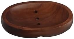 Sturdy Black Walnut Soap Dish Portable Self-Draining for Home Travel