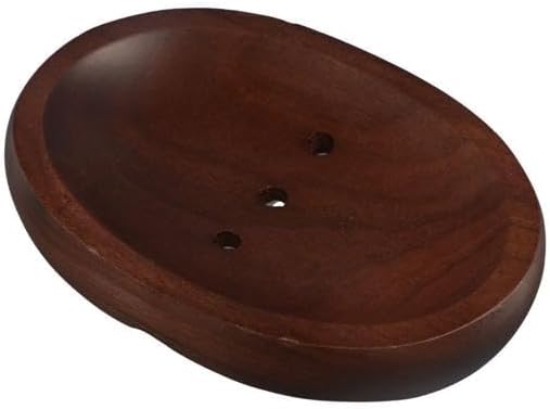 Sturdy Black Walnut Soap Dish Portable Self-Draining for Home Travel