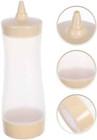 Garneck 3pcs Reusable Condiment Squeeze Bottles with Lids