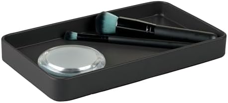 Elevate Bathroom Organization with iDesign Steel Vanity Tray - Matte Black