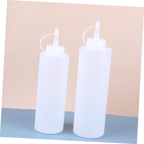 GRIRIW Condiment Squeeze Bottles 4 Pack for Salad Dressing and Seasonings