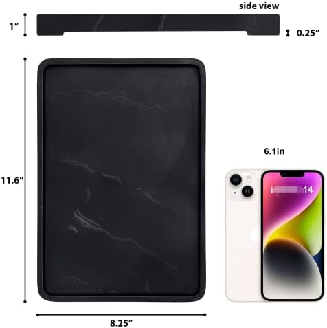 Premium Black Marble Bathroom Vanity Tray Organizer