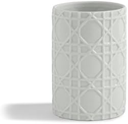 Kassatex Rattan Tumbler White Easy to Clean and Durable
