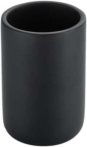 Resin Bathroom Tumbler Cup Matte Black Multifunctional Holder