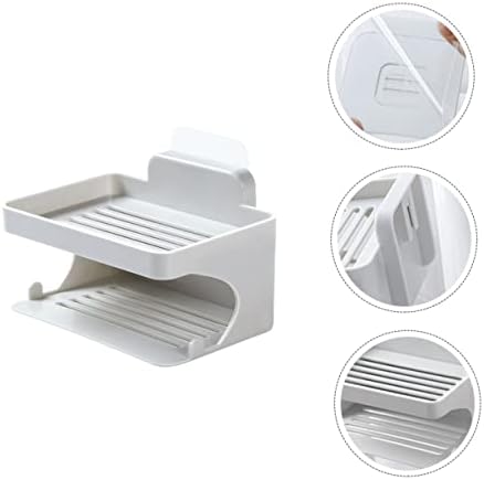 BRIGHTFUFU Double Layer Wall-Mounted Soap Dish Organizer