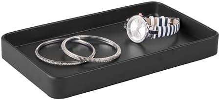 Elevate Bathroom Organization with iDesign Steel Vanity Tray - Matte Black