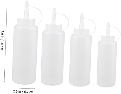 4pcs Salad Dressing Bottles with Lids for Kitchen Use