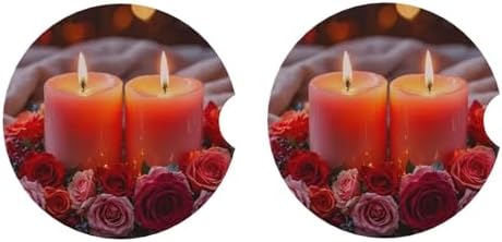 Candleflower 2-Piece Coasters Set for Car Accessories