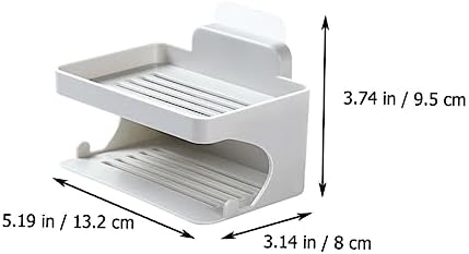 BRIGHTFUFU Double Layer Wall-Mounted Soap Dish Organizer