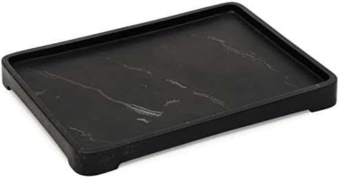 Premium Black Marble Bathroom Vanity Tray Organizer