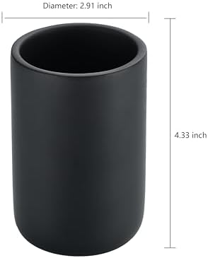 Resin Bathroom Tumbler Cup Matte Black Multifunctional Holder
