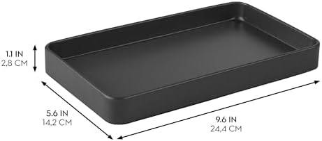 Elevate Bathroom Organization with iDesign Steel Vanity Tray - Matte Black