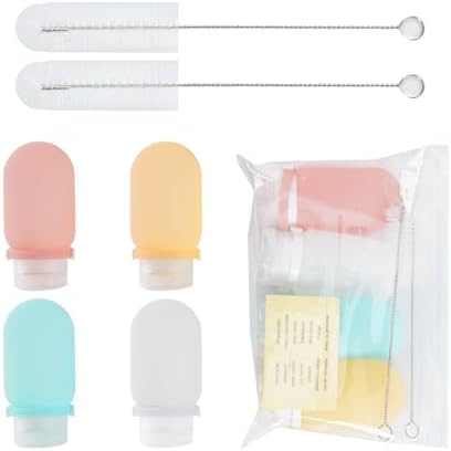 4Pcs 60ml Silicone Squeeze Salad Dressing Bottles