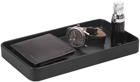 Elevate Bathroom Organization with iDesign Steel Vanity Tray - Matte Black