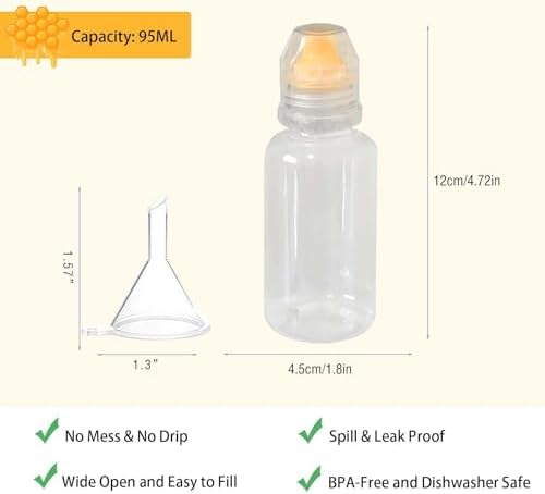 Adjustable Funnel 2-Piece Honey Squeeze Bottles
