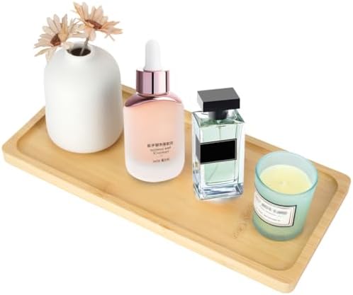 Bamboo Vanity Tray for Organizing 118x6x07inxWarm Decor