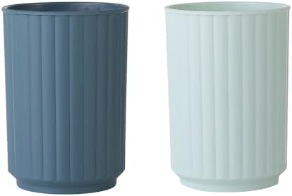 Wide-Striped Toothbrush Water Cup 2Pcs