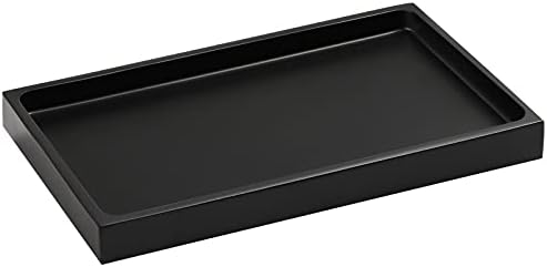 Luxspire Bathroom Vanity Tray - Durable Matte Black Organizer