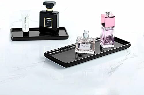 Floatant Small Black Ceramic Vanity Tray for Bathroom Bedroom Large