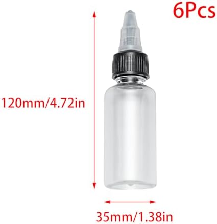 6Pcs 2 oz Clear Squeeze Bottles for Kitchen Use