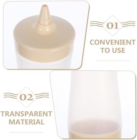 Garneck 3pcs Reusable Condiment Squeeze Bottles with Lids