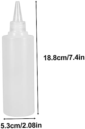 6pc 250ml Pointed Mouth Squeeze Condiment Bottles