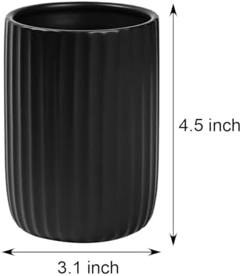 Matte Black Ceramic Toothbrush Holders Set for Bathrooms