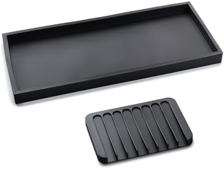 Vanity Tray Set Silicone Organizer for Bath Kitchen
