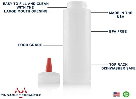 Win 24-Pack Pinnacle Red Cap Squeeze Bottles