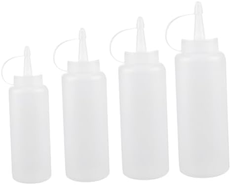 4pcs Salad Dressing Bottles with Lids for Kitchen Use