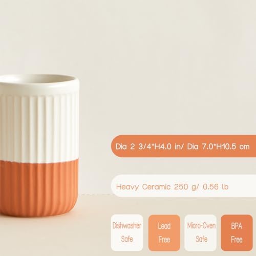 Elegant Two-Tone Ceramic Toothbrush and Organizer Holder