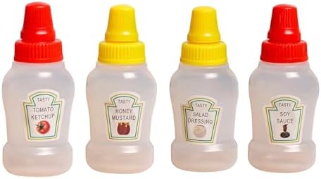 4 Pcs Mini Ketchup Bottles 25ml