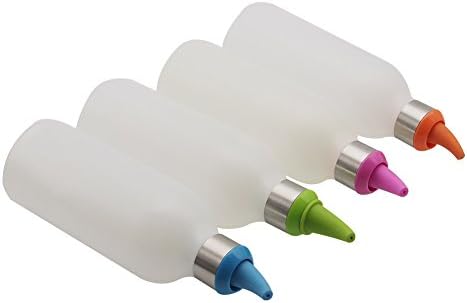 Sleek 4-Pack Squeeze Bottles for Kitchen Crafts