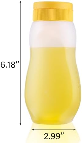 6 Pack Condiment Squeeze Bottles with Flip Top and Caps