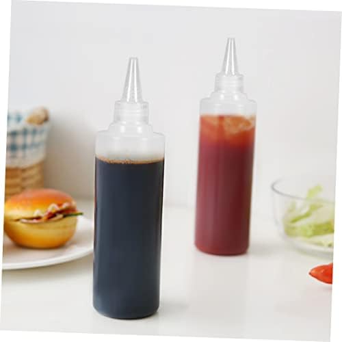 6pc 250ml Pointed Mouth Squeeze Condiment Bottles