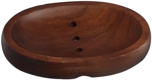 Sturdy Black Walnut Soap Dish Portable Self-Draining for Home Travel
