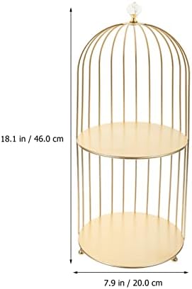Hemoton 2-Tier Metal Bird Cage Cosmetic Organizer