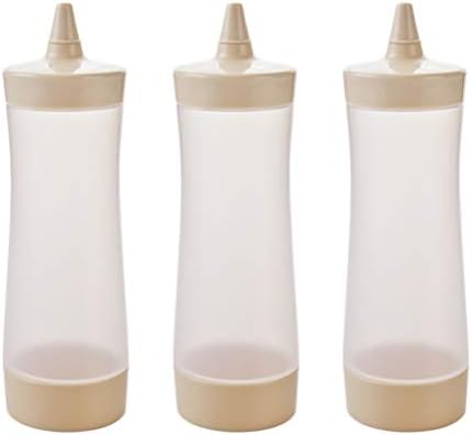 Kichvoe 3-Pack Condiment Squeeze Bottles - Beige Plastic - 65x65x19cm