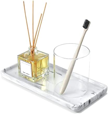 Stylish 10 Ceramic Marble Tray for Bath Kitchen