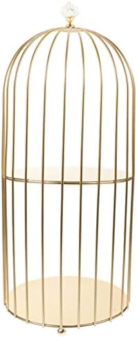 Hemoton 2-Tier Metal Bird Cage Cosmetic Organizer