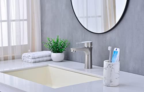 Rzoeox Premium Marble Bath Tumbler Cup Resin with White Marble Look