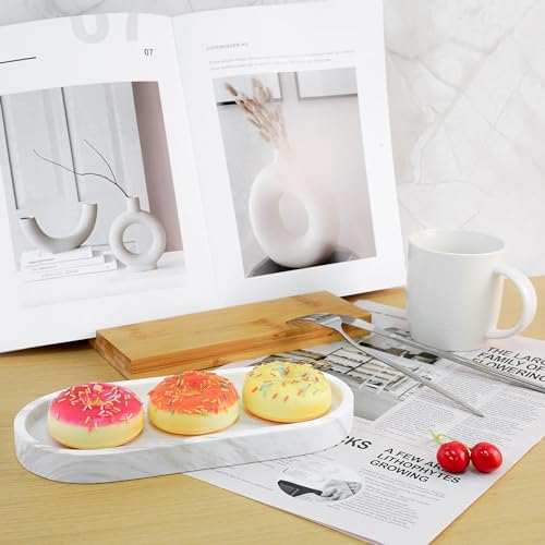 Elegant Natural Marble Bathroom Vanity Tray for Non-Slip Organization
