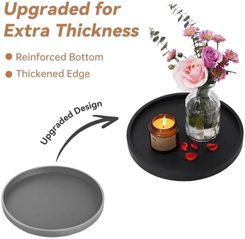 NiHome Thickened Silicone Vanity Organizer Tray Black